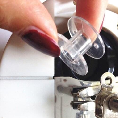 10pcs/Set Sewing Bobbin Durable Sewing Machi BobbinsTransparent Plastic Case Storage Box Sewing Bobbins for Sewing Threads