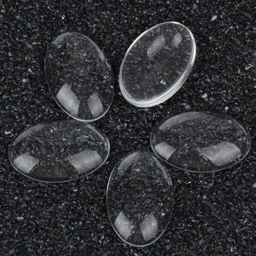 10pcs/lot 20x30mm Oval Transparent Clear Glass Cabochon Domed Jewelry Accessories