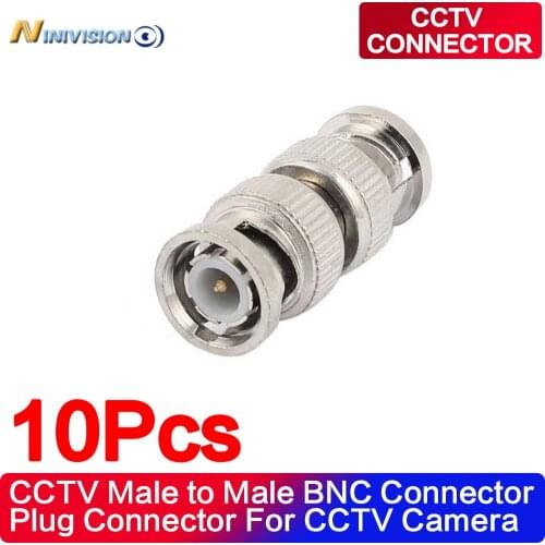 10pcs/lot CCTV Accessories BNC Male to Male CCTV Security Coax Coupler Video BNC Connector Adapter RF Convertor