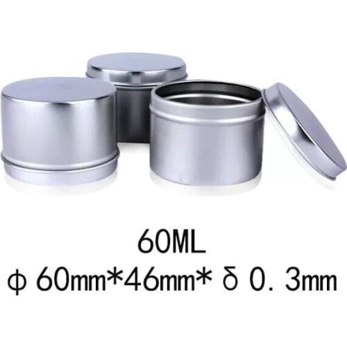200pcs 60*46mm 60ml Durable Aluminum Metal Cosmetic Pot Lip Balm ccream Jars Containers Oil Wax container bottle candle can box