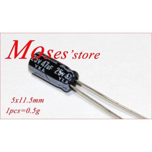 25v 47uf +/- 20% 100% Original New Capacitance Audio Electrolytic Capacitor Radial 5x11.5mm