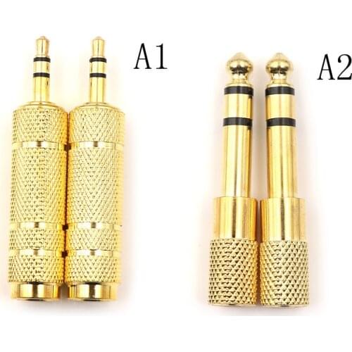 3.5mm Male to 6.5 mm Female Adapter 3.5 plug to 6.5 Jack Stereo Audio Adaptor For Microphone Headphone AUX Cable Convertor Gold