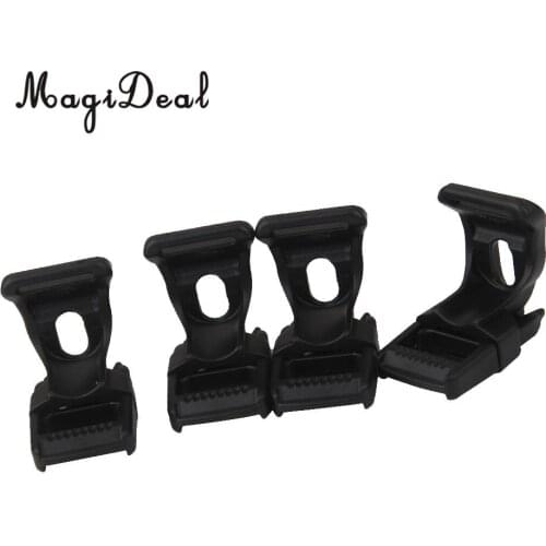 MagiDeal 4pcs Black Nylon Plastic Camping Tent Pole Fixing Split Buckles