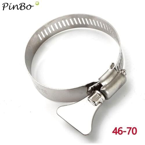 5pcs/set 46-70mm Stainless Steel Worm Drive Hose Clamp with - Fuel Pipe Tube Clips water