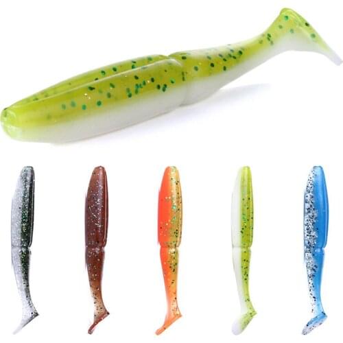 5PCS/Lot 10cm Wobblers Fishing Lures Easy Shiner Swimbait Silicone Soft Bait Double Color Carp Artificial Soft Lure