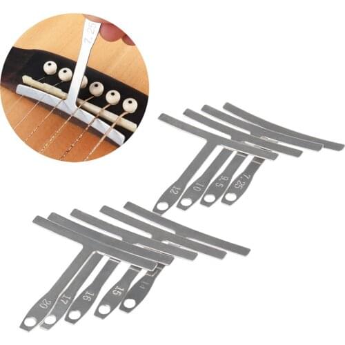 9pcs Understring Radius Gauge Stainless Steel For Guitar Bass Fingerboard Setup Bridge Saddle Adjust Luthier Tools Guitar Parts