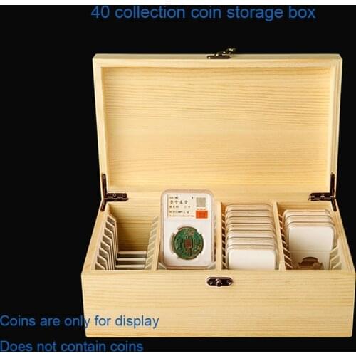 40 Pcs Album For Coins Collection Book Home Decoration Coin Album Holders Penny Money PCGS Storage Box NGC Wooden Box