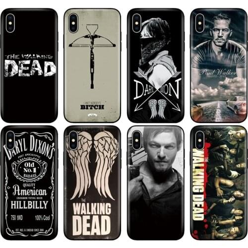 Black tpu case for iphone 5 5s se 6 6s 7 8 plus x 10 silicone cover for iphone XR XS 11 pro MAX case Daryl Dixon Walking Dead