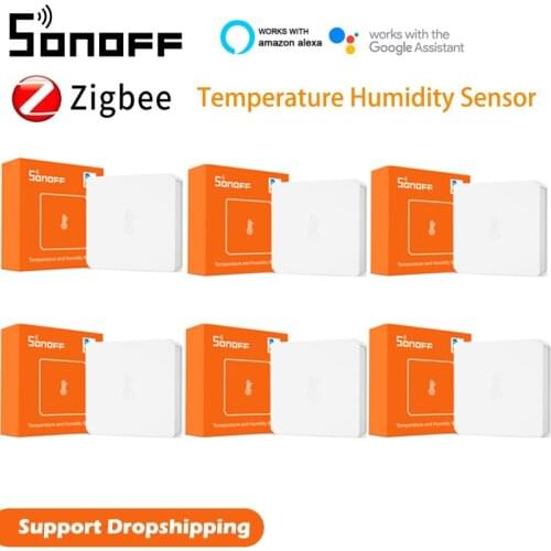 1-6pcs SONOFF SNZB-02 Zigbee Temperature Humidity Sensor Smart Real-Time Sync Via eWeLink ZBBridge Works With Alexa Google Home