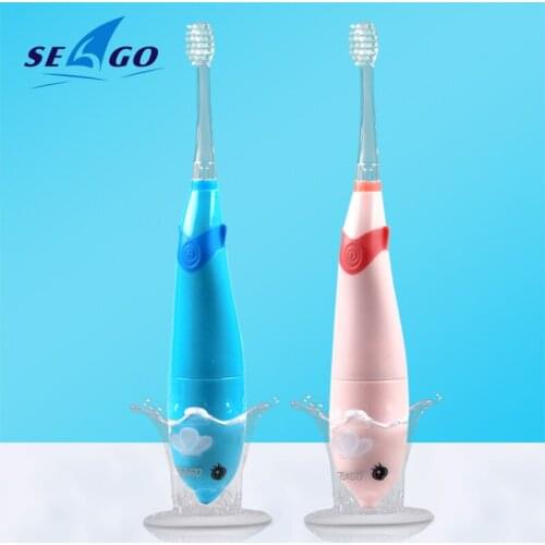 SEAGO Kids Electric Toothbrush Powered Rechargeable Sonic Soft Brushes LED Light Smart Toothbrush for 3-12 Years Old Waterproof