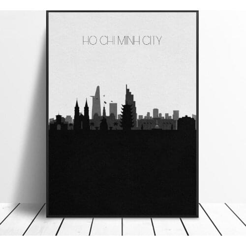 Ho Chi Minh City Skyline Canvas Wall Art Print Modern Poster Wall Pictures Living Room Decor