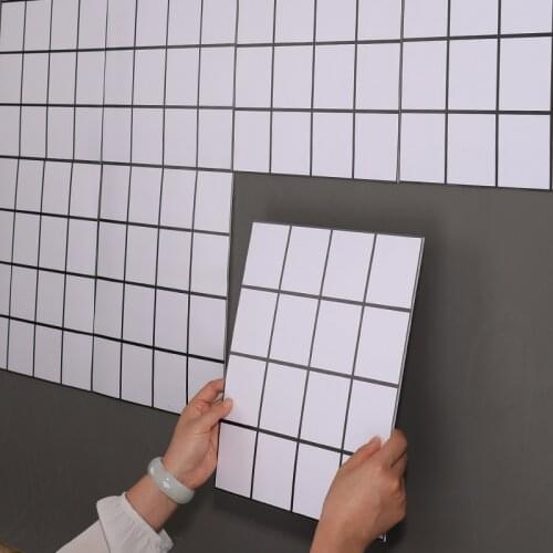 Nordic lattice kitchen oil proof sticker self adhesive wallpaper toilet home decoration room decor