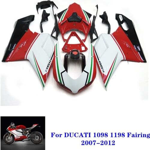 Motorcycle Fairings Kit For DUCATI, ABS Motorcycle Body Kit For DUCATI 848 Evo 1098 1198 1098 RS 2007 2008 2009 2010 2011 2012