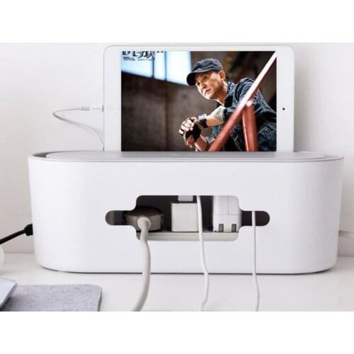 Cable Storage Box Power Strip Wire Case Anti Dust Charger Socket Organizer Desktop Network Line Storage Bin