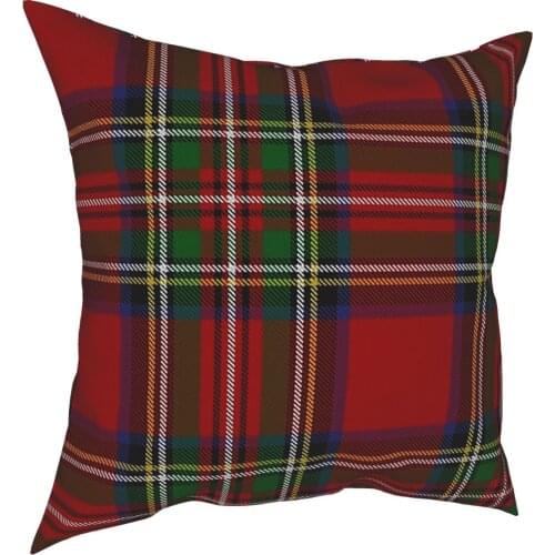 Royal Tartan Plaid Pillow Case Decoration Cushions Throw Pillow for Sofa Polyester Double-sided Printing Vintage