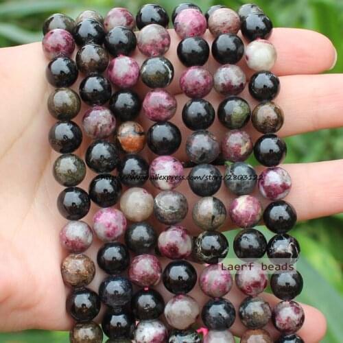 Natural Multi-Color Tourmaline Round Loose Beads 15",100% Natural Stone Guarantee!For DIY Jewelry Making, pendant,necklace