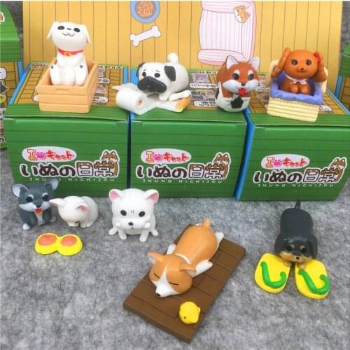 Cartoon & Anime PVC Dolls Toys for Chidlren Pet Backyard Dog Action Figure Little Animals Figurines 8pcs Set Blind Box