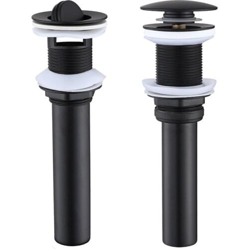 Washbasin Black Bouncing Copper Drain Bathroom Lavatory Basin Sink Pop Up Drain Water Drainage Device