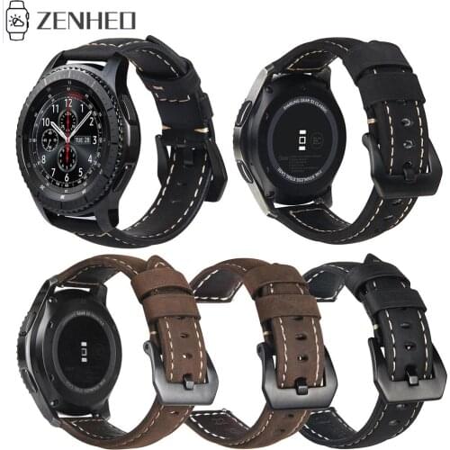 20mm 22mm Genuine Leather Strap Watch Band for Samsung Gear S3 S2 Galaxy Watch 42/46MM for Amazfit Stratos 2 2S Watchband