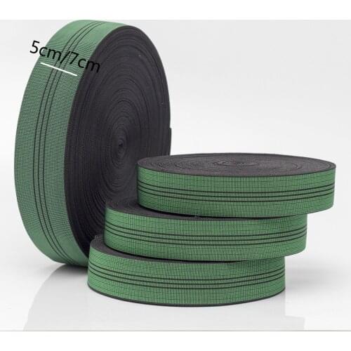 Furniture Repair Sofas Upholstery Fabric Elastic Waist Webbing Sofa Straps Width 5CM 7CM Green Latex Tape With Fixed Nails