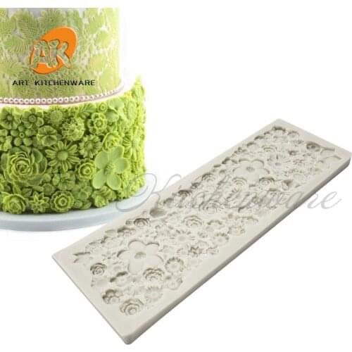 Long 3D Flowers Silicone Mold Chocolate Fondant Molds Sugarcraft Cake Molds Cake Decorating Tool Baking Accessories