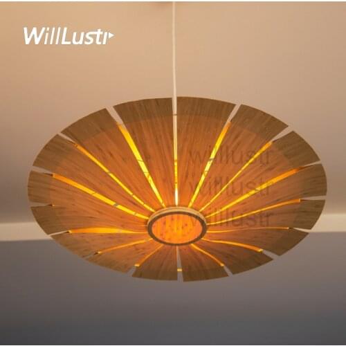 Modern Bamboo Pendant Lamp UFO Umbrella Pastoral Natural Hotel Restaurant Dinning Hall Bar Cafe Nordic Wood Suspension Light