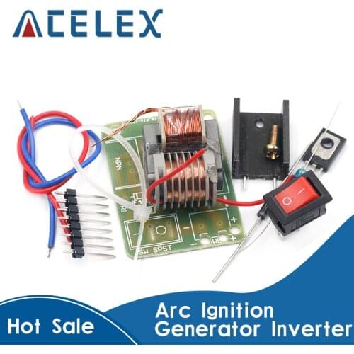 15KV High Frequency DC High Voltage Arc Ignition Generator Inverter Boost Step Up 18650 DIY Kit U Core Transformer Suite 3.7V