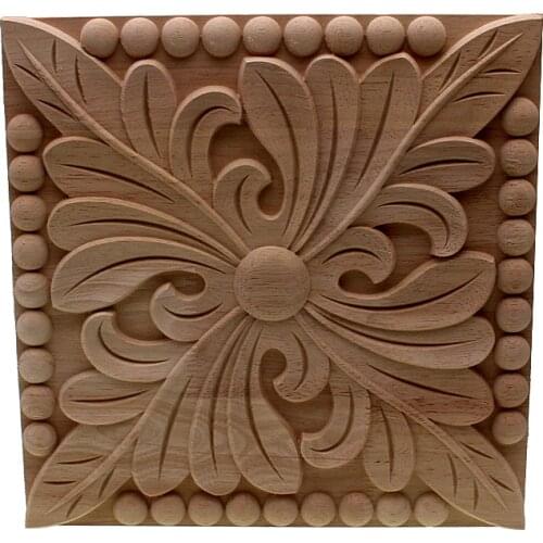 VZLX SALE Rubber Wood Carved Corner Onlay Applique Furniture Vintage Home Decoration Accessories Door Decor DIY Wooden Letters