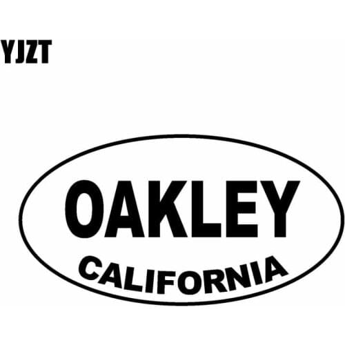YJZT 13.8CM*7.4CM Oval OAKLEY CALIfFORNIA Car Sticker Personality Vinyl Decal Black Silver C10-01514