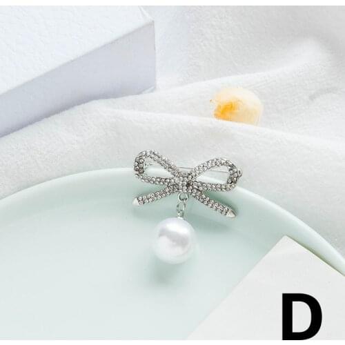 1PC Beads Simple Glossy Alloy Brooch For Women Suit Accessories Pearl Beads Pendant Elegant Party Brooch Gift