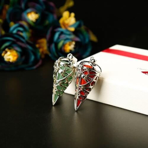 1PC silver Delicate natural stones and crystal minerals pendulum metal cone pyramid pendulum home decoration aura jewelry