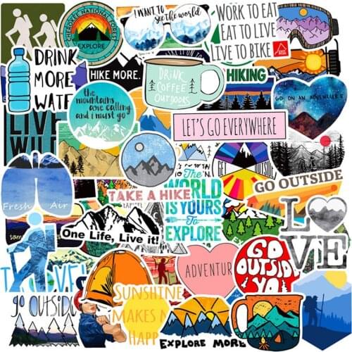 10/30/50PCS Outdoor Hiking Adventure Graffiti Guitar Skateboard Luggage Notebook Waterproof Helmet Sticker Wholesale