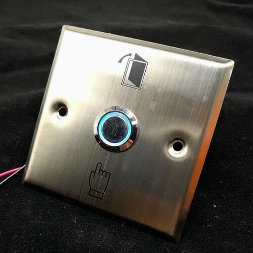 10pcs No/Nc/Com Stainless Steel exit button with Led light for Door access control system night vision Square Metal Switch