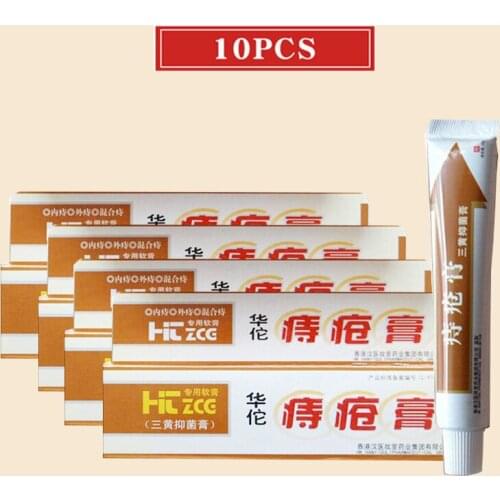 10pcs/lot Hua Tuo Hemorrhoids Ointment Herbal Materials Powerful Hemorrhoids Cream Internal Hemorrhoids Piles External Anal