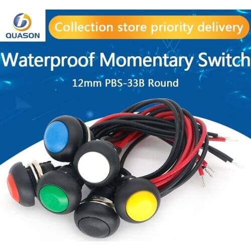 12mm PBS-33B Waterproof Momentary ON OFF Push Button Swithch Mini Round Switch