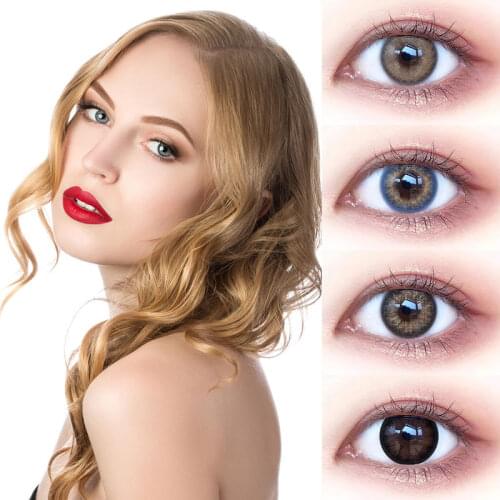 2pcs/Pair Black Gray Colored lenses Eye Lens Beauty Cosmetic Natural Contact Lenses