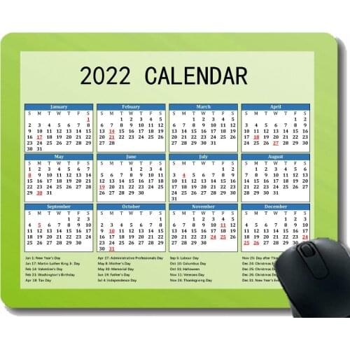 2022 Calendar Mouse Pad,Light Glare Stars Shine Anti-Slip Rubber Mousepad with Durable Stitched Edges