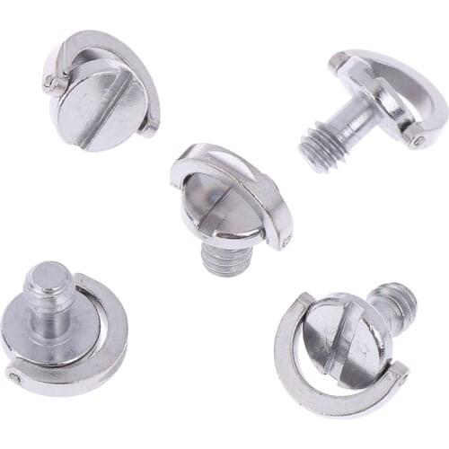 5pcs 1/4 Camera Screw For Quick Release Plate Folding D-Ring Tripod Adapter Screws