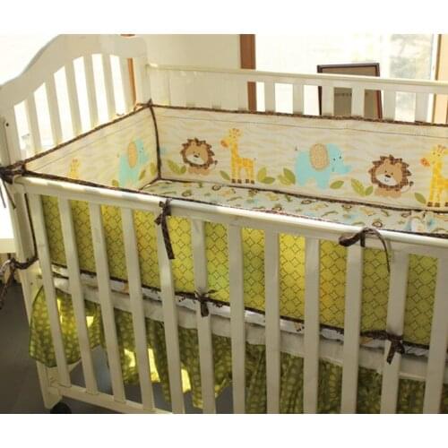 5PCS Newborn baby bedding bed around kit de berço Cot bedding set four sides bumpers Nursery bedding ,(4bumper+bed cover)