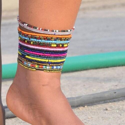 1PCS Women Girls Anklet Creative Dual-use Beach Anklet Beaded Bracelet Ankle Bracelet Summer Sexy Ankle Bohemia Jewelry