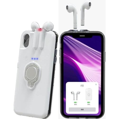 Wireless Earphone Holder Phone Case For iPhone 12 11 Pro Max X XS Max 7 8 Plus TWS Wireless Headphone 5.0 Headset Charging Case
