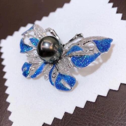 D925 Pearl Brooch Fine Jewelry Gold Filled 11-12mm Nature Sea Water Tahiti Pearl Brooch For Women Fine Presents