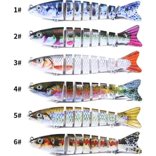 Hot Selli 14cm Electric Lures Robotic Swimming Fishing USB Rechargeable LED Light 4-Section Wobbler Multi Jointed Fishing Tackle