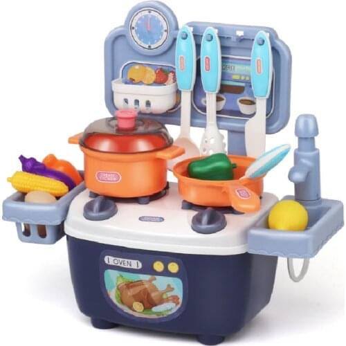 Family Toys Simulation Kitchen Cooking Circulating Water Light Music Cutlery Boys and Girls Color
