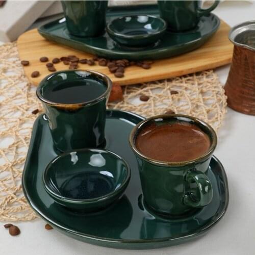 Emerald Moka Coffee Presentation Set 8 Pieces For 2 Persons
