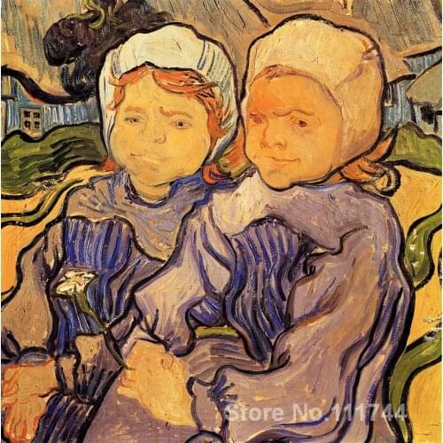 Impressionist painting Two Children Vincent Van Gogh art home decor Handmade High quality