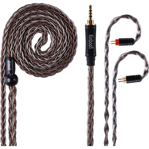 Kinboofi 8 Core Silver and Copper Upgraded Cable 2.5/3.5/4.4mm Balanced Cable With MMCX/2pin Connector For HQ5 HQ6 ZS10 ZS6 ES4