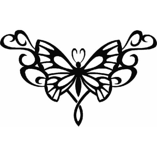 Personal Tribal Butterfly Decals High Quality Car Window Decoration Personalized Pvc Waterproof Decals Black/white, 15cm*9cm