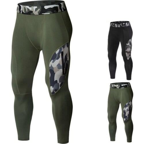 Mens Compression Base Layer Thermal camouflage Leggings Tight Gym Pants Fitness Quick Dry