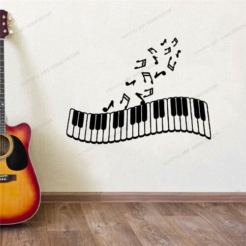 Piano Music Notes Vinyl Wall Decal Musical Stickers Home Decor Bedroom Art Mural Girl Gift Removable Wallpoof CX1702